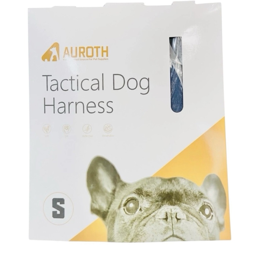 Auroth Tactical‎ Dog Harness for Small Dogs No Pull Adjustable Denim Blue